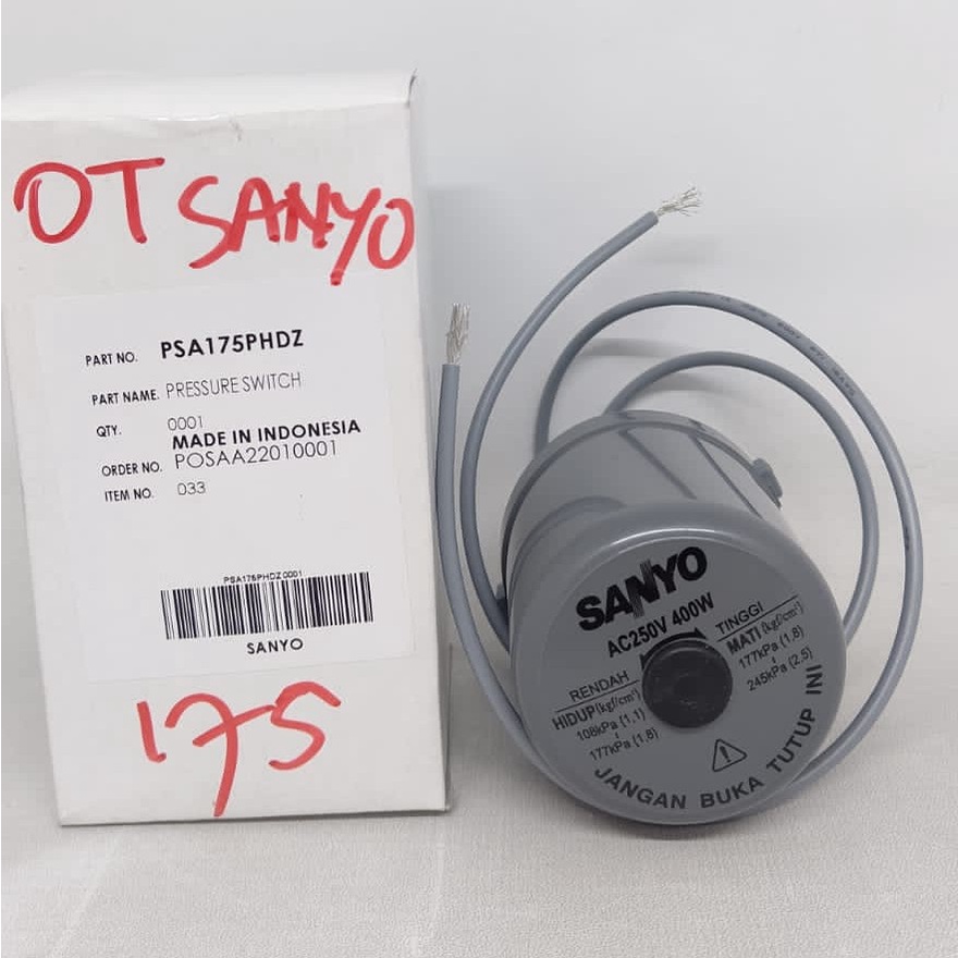 PRESSURE SWITCH SANYO PH 175 C 130 B saklar otomatis pompa air drat 3/8 asli 175C 130B