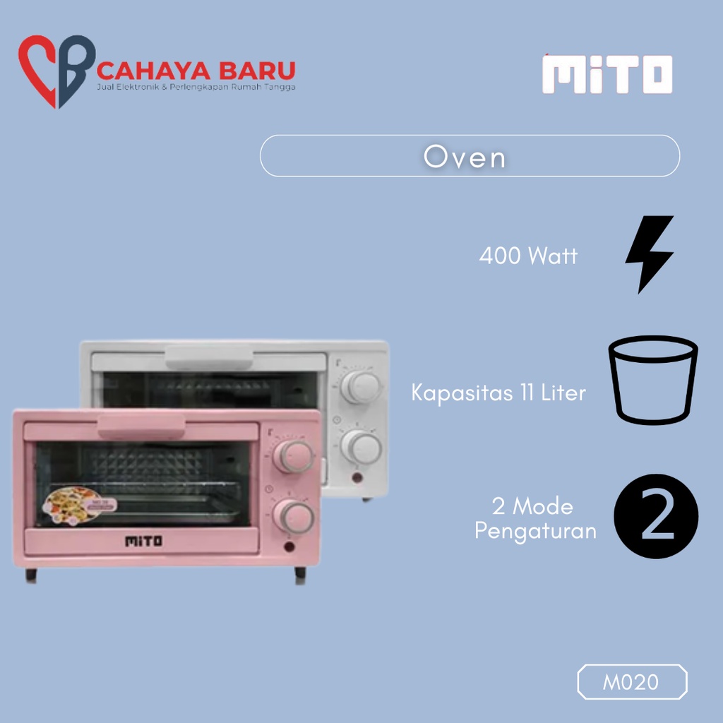 MITO Oven Listrik Mini Electric Oven MITO MO 20 Kapasitas 11 Lt