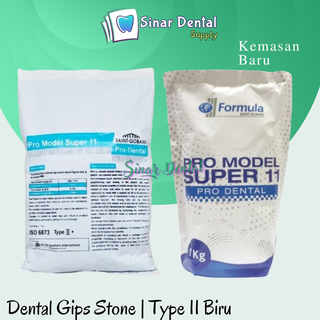 dental gip stone gips biru gipsum probase tipe 2 Bahan tambal gigi palsu