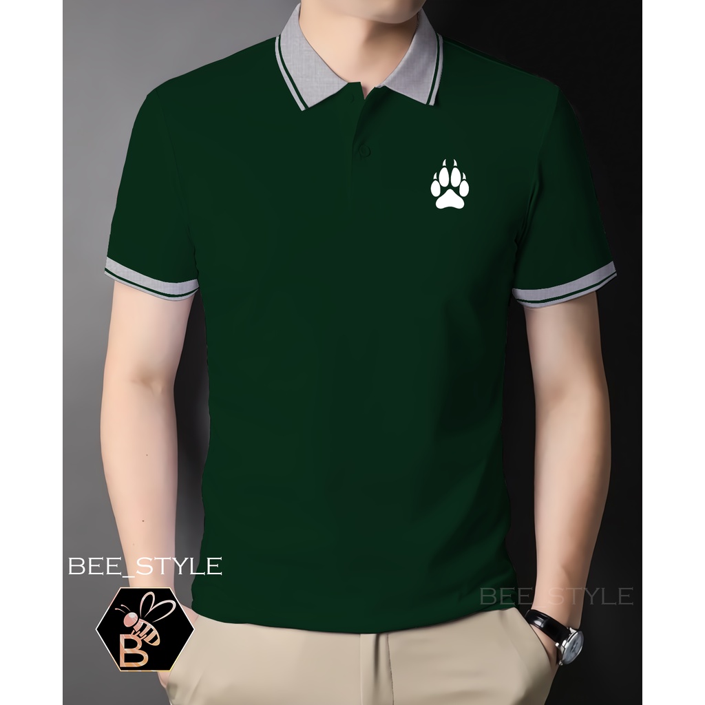 Kaos Kerah Kombi Logo Paw / Kaos Pria Logo Paw / Polo Shirt Kerah Kombi