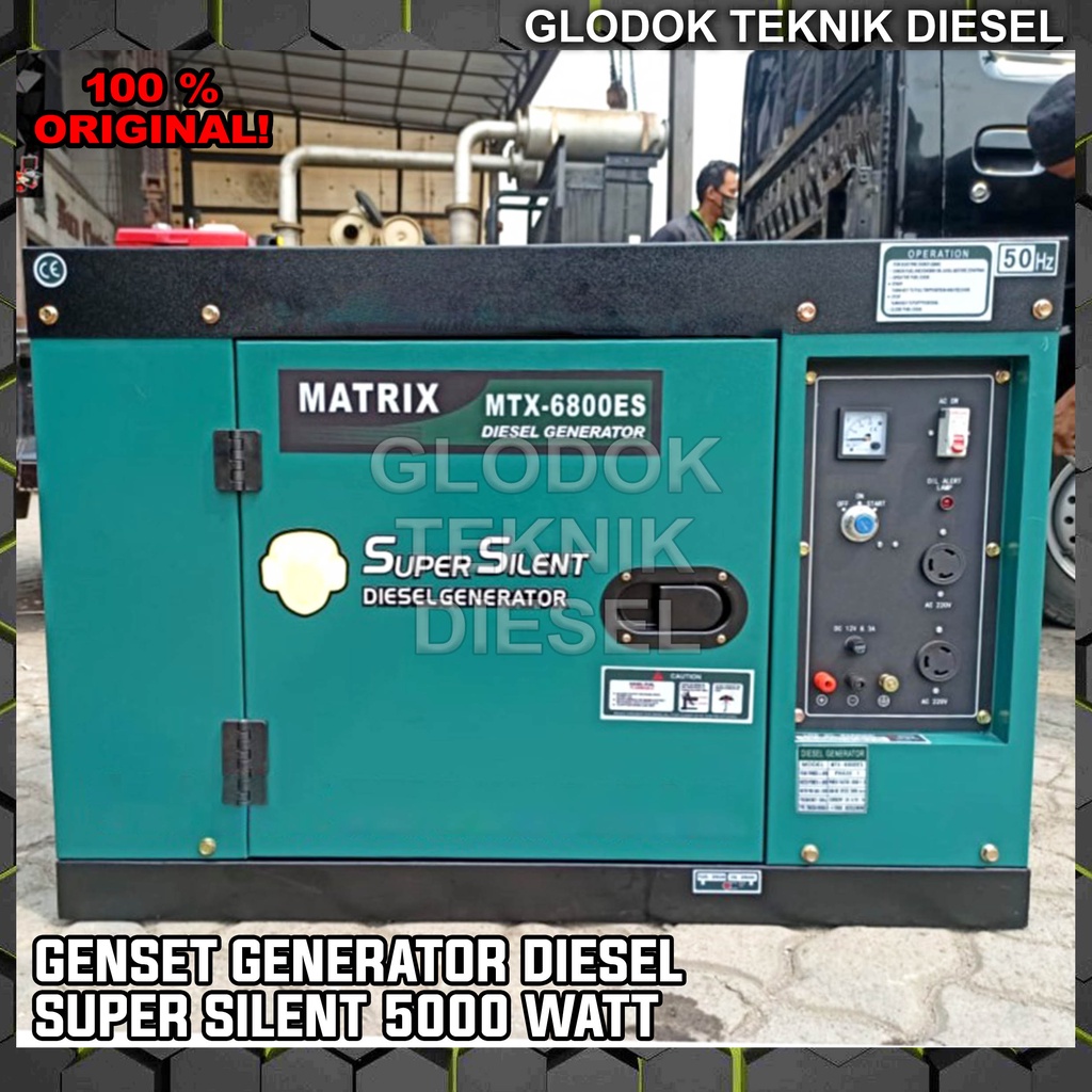 Jual Matrix Genset Diesel Super Silent 5000 Watt Generator Listrik ...