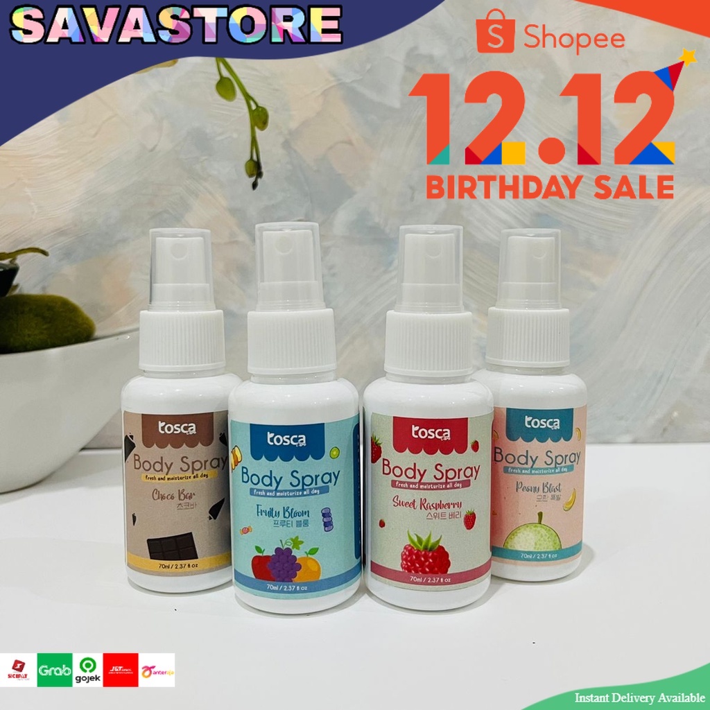 TOSCA Body Spray Fresh And Moisturize All Day Spray Pengharum Badan  untuk semua usia - Hilangkan Bau Badan - Harumkan Tubuh - Non Alkohol