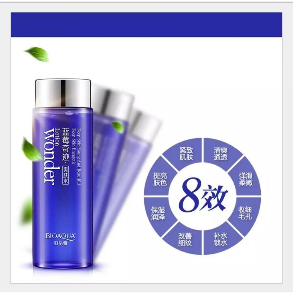 GIRLSNEED77 Medan Blueberry Wonder Toner Hyaluronic Acid Cucumber Water Hydrating Whitening Oil Control 120ml Toner Blueberry Anti Keriput Mencegah Penuaan Dini Mengencangkan Kulit Mengandung Oat dan Blueberry