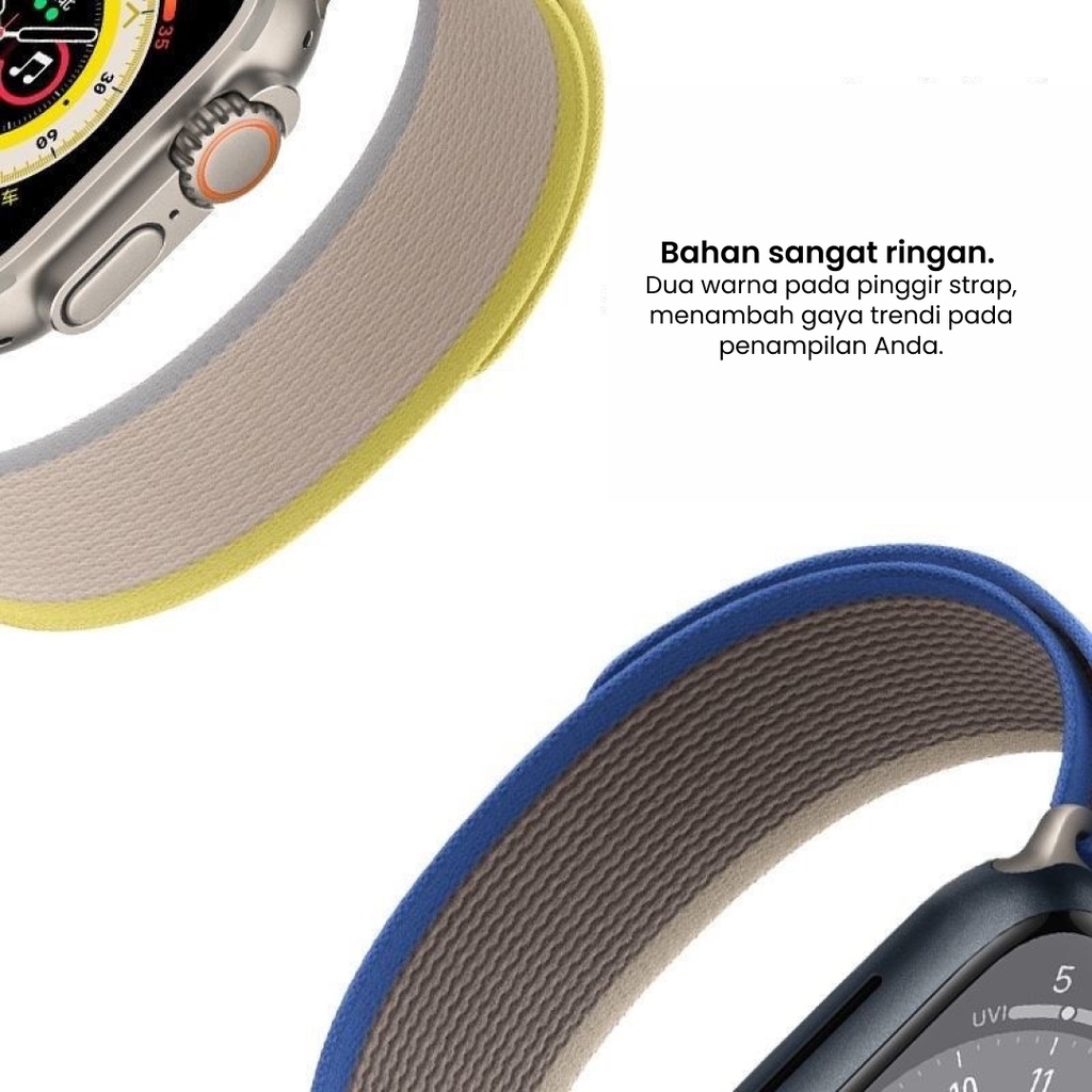 Tali Strap Apple Watch Trail Loop  Pengganti Strap untuk jam iWatch 7 6 SE 5 4 3 Ultra bahan Nilon Premium