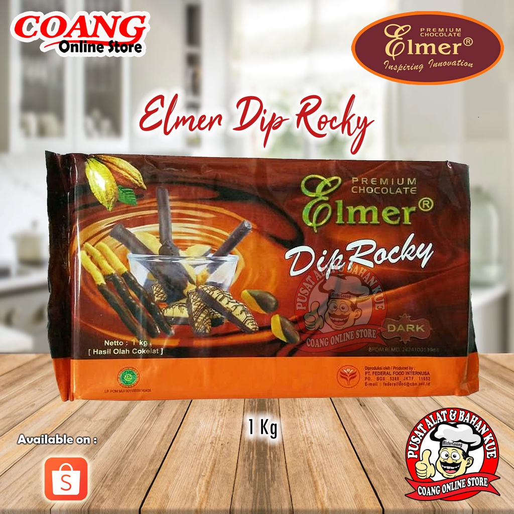 

Elmer Dip Rocky Dark 1 Kg - Coklat Compound - Chocolate - Batang