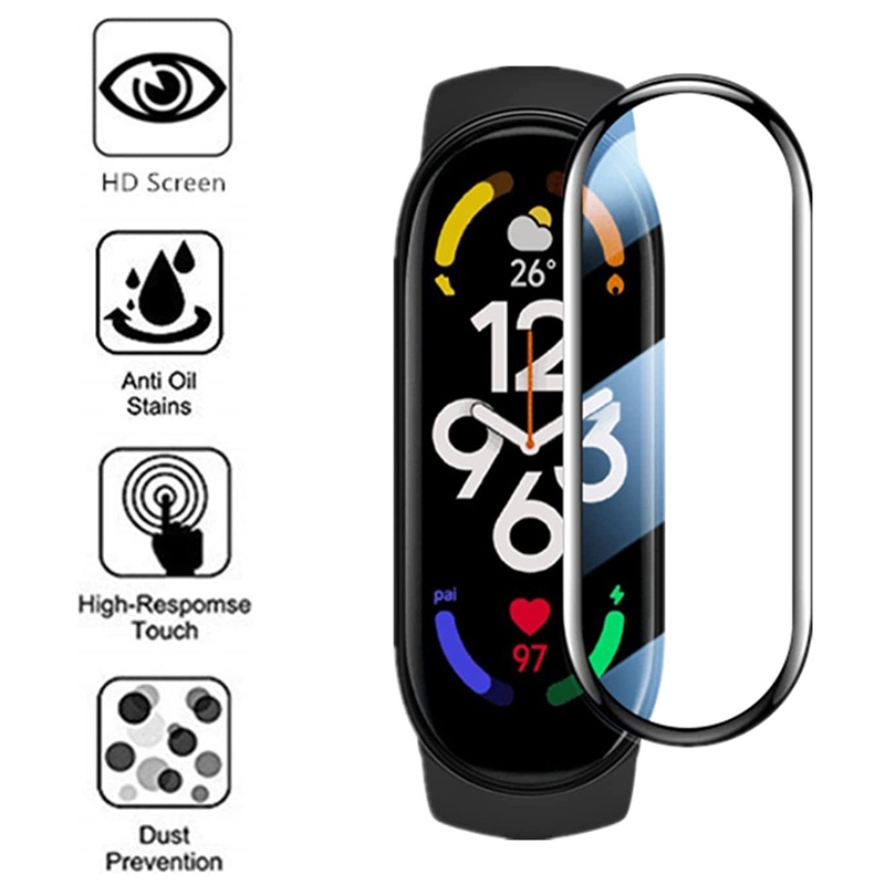 Anti Gores For Mi Band 7 Screen Protector Model 3D Curved  Xiaomi Smartband Bracellet M7 Screen Guard PMMA Protective Film A320