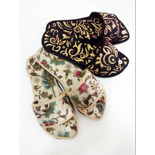 sandal wanita teplek slop batik terbaru terlaris