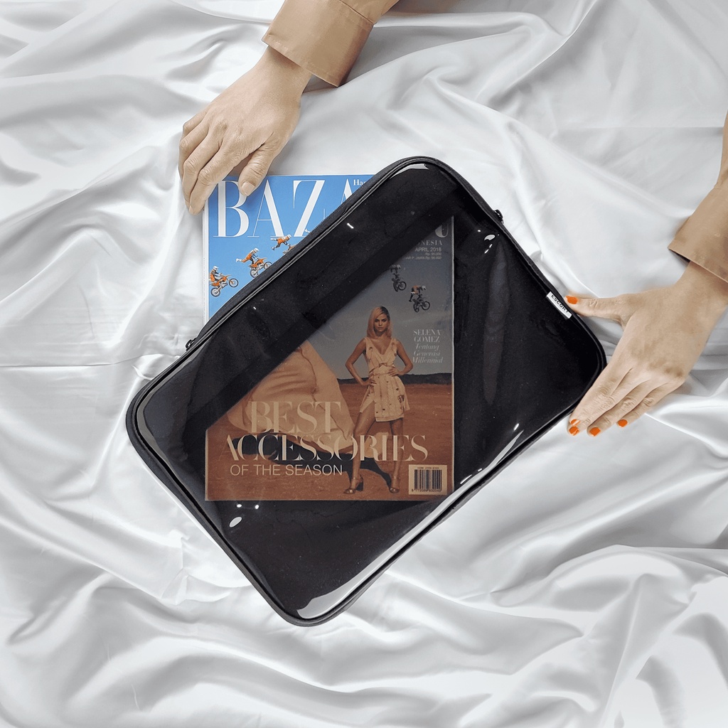 Tas Kuliah - Macbook Case up to 14inch Tranparent Case Laptop - ESCORT