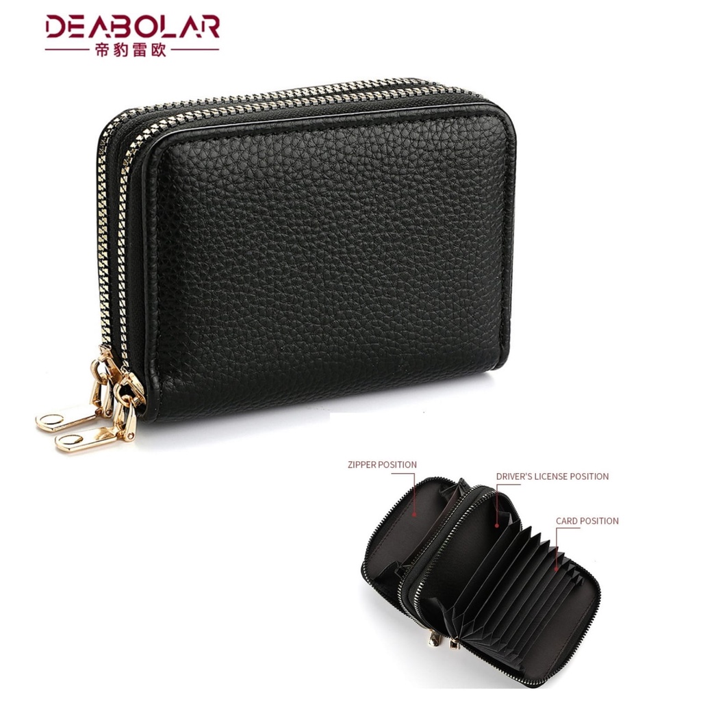 DOMPET LIPAT WANITA 2 RESLETING KULIT HITAM LENIA WA599B5 KECIL SLOT KARTU UANG KOIN MINI BRANDED BATAM PENDEK KEKINIAN KOREA SIMPLE FASHION CEWEK MURAH PREMIUM POLOS LUCU