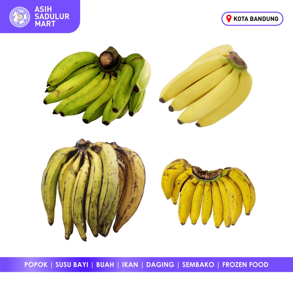 Pisang  Cavendish / C. Sunpride / Ambon Lumut / Pisang Tanduk 1kg | Asih Sadulur Mart