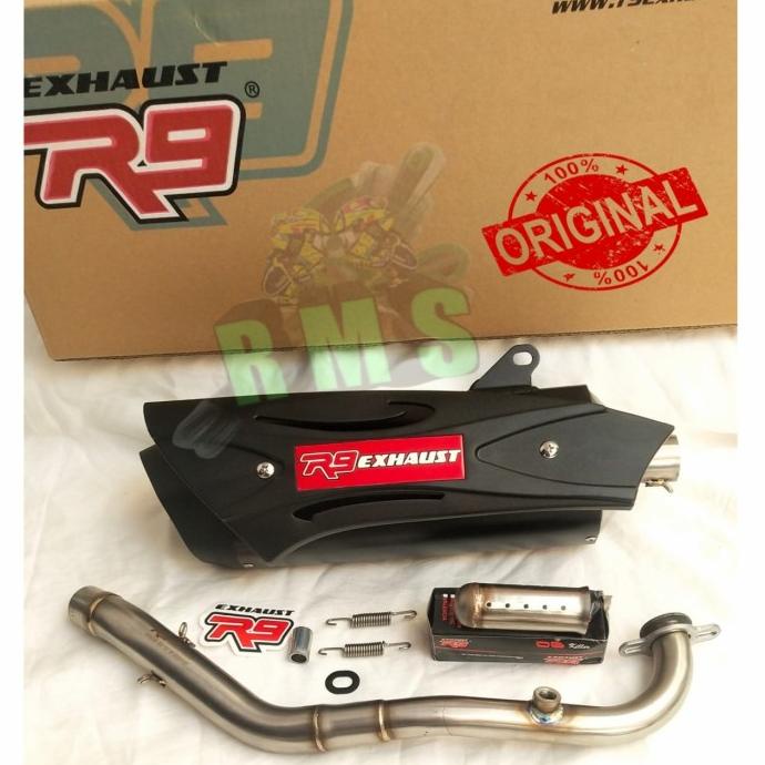 Knalpot R9 Misano Nmax, Aerox, Pcx, Beat fi, mio m3 Vario125/150 Metik TERLARIS TERPERCAYA ORIGINAL