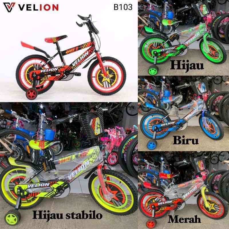Sepeda anak anak BMX 16 inch Velion sport B 103 Velg Besi Ban Pompa MURAH