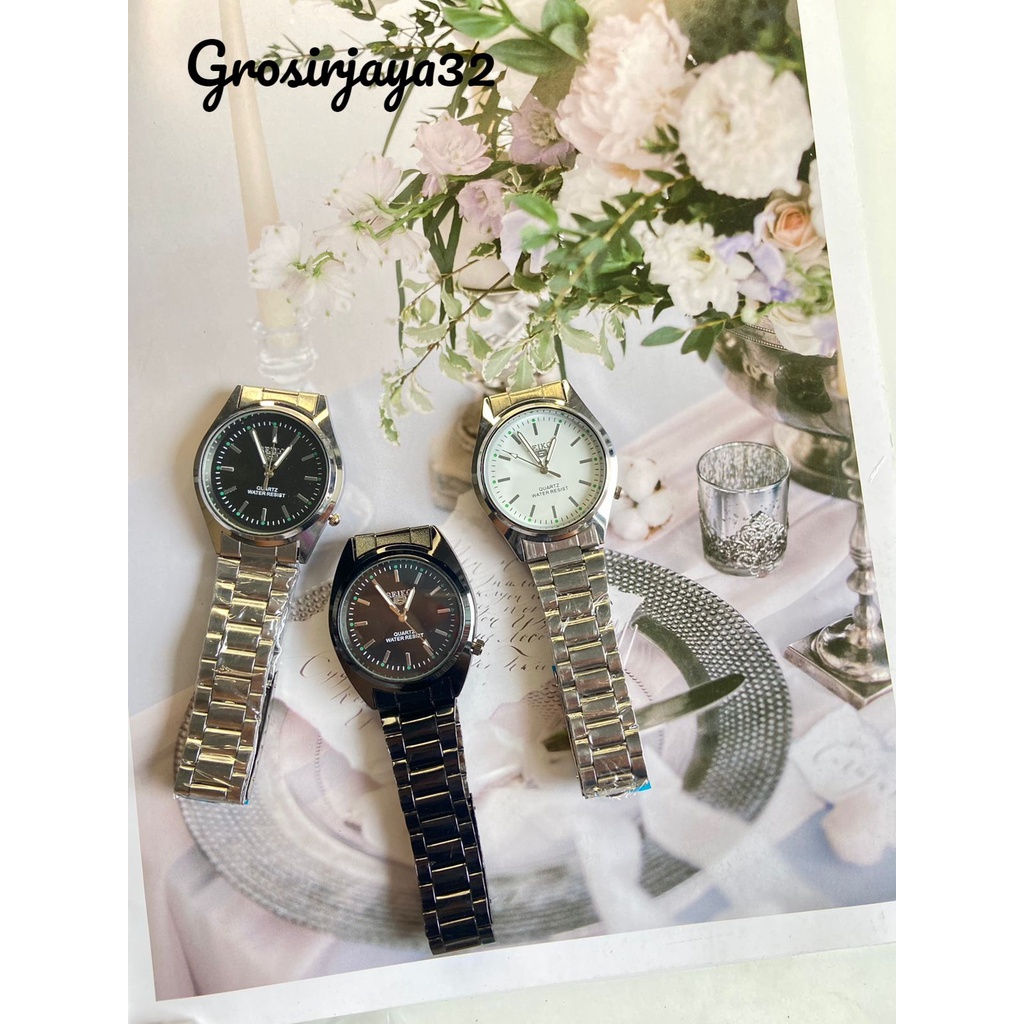 Jam Tangan couple MC KEY Analog Fashion Casual Women Strap Stainless Steel Wrist Quartz Watch