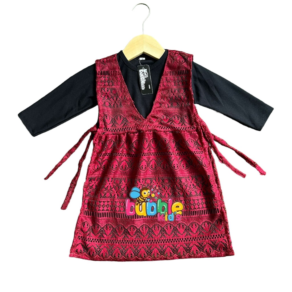 Gamis Bayi Perempuan Newborn 0-2 Tahun Vest BRUKAT Anak Rompi Katun Spandek jersey hitam