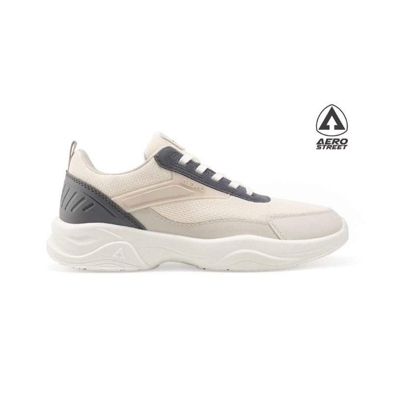 Aerostreet 37-40 Fresh Lemon Natural Abu Tua Krem - Sepatu Sneakers Casual Sport Pria