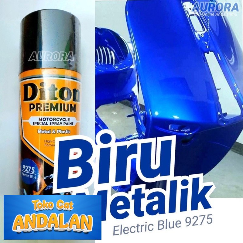 

Pilox Diton Premium Electric Blue 9275 Biru Metallic Metalik Cat Semprot 400ml Tahan Bensin