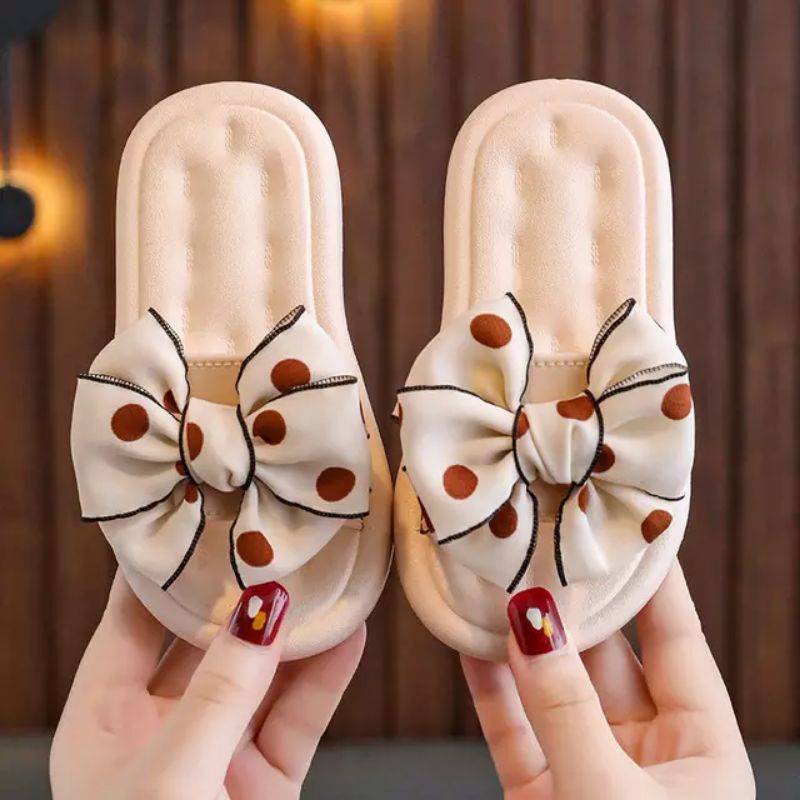 Sandal Couple Mama Dan Anak Sandal Import Wanita Motif Pita Polkadot