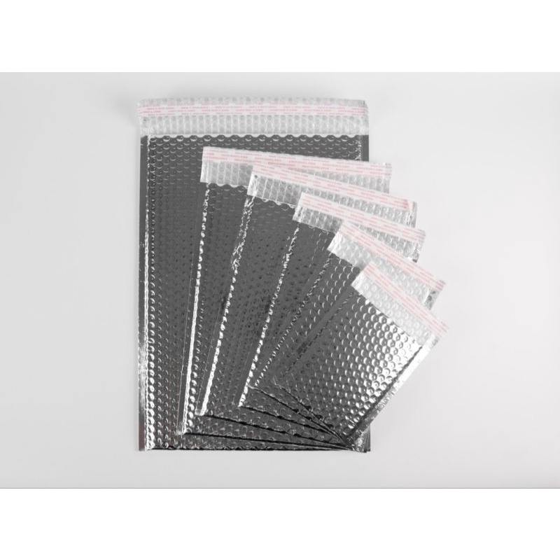 

Amplop bubble wrap lapis alumunium foil ukuran 9x18 cm