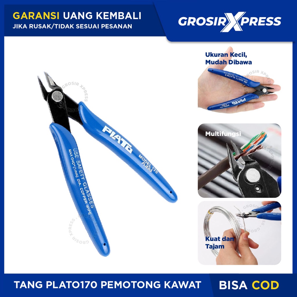 Tang Potong Kabel Multifungsi Plier Coil Wire Cutter Tang Plato Serbaguna Gunting Pencapit Pemotong Kawat Element Elektronik lainnya Kuat mudah di gunakan | GROSIRXPRESS