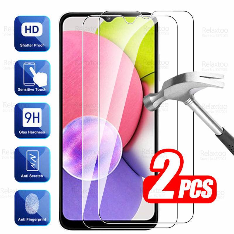 2pcs Film Pelindung Layar Tempered Glass Untuk Samsung Galaxy A03 A03s A13 A23 A53 A73 A33 4G 5G