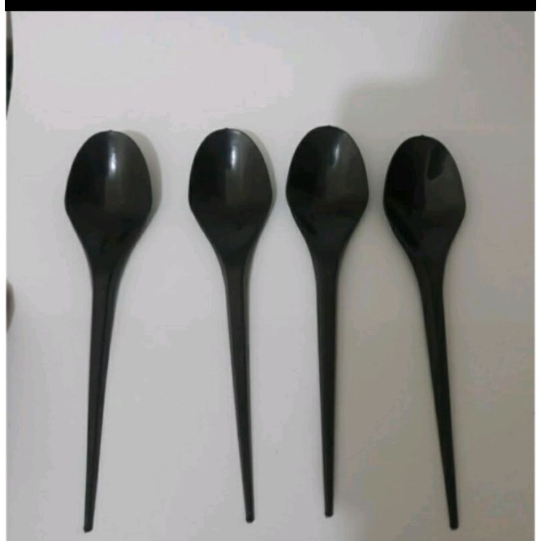 Sendok makan Plastik hitam 25 pcs Harga per pack,Murah