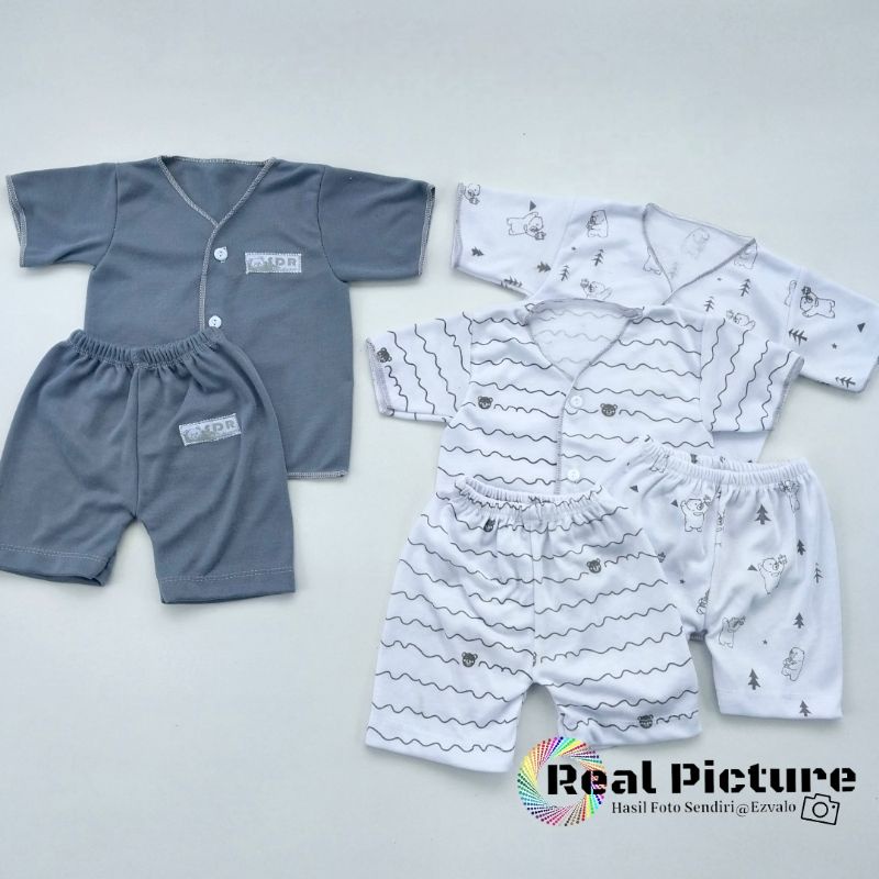 18 pcs baju bayi newborn laki-laki dan perempuan corak beruang salur