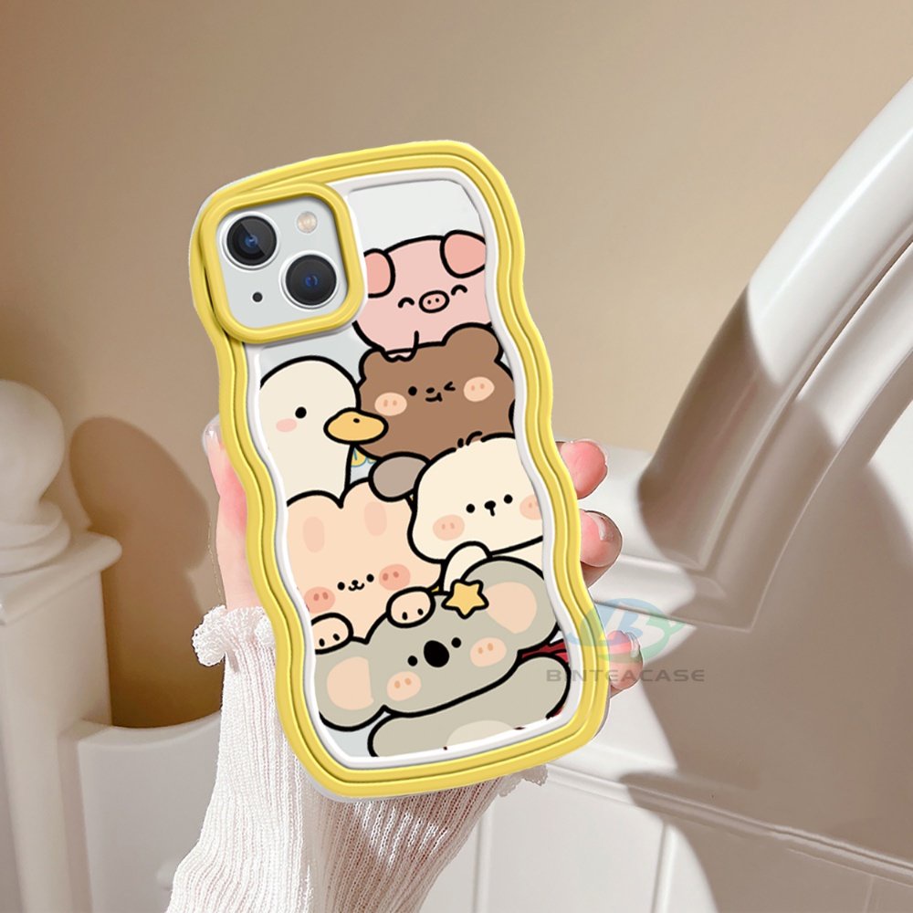 Case Bahan TPU Desain Hewan Minuman Milk Tea Untuk iPhone 11 14 12 13 Pro MAX 7 8 Plus 6s Plus XR 14 Plus XS MAX