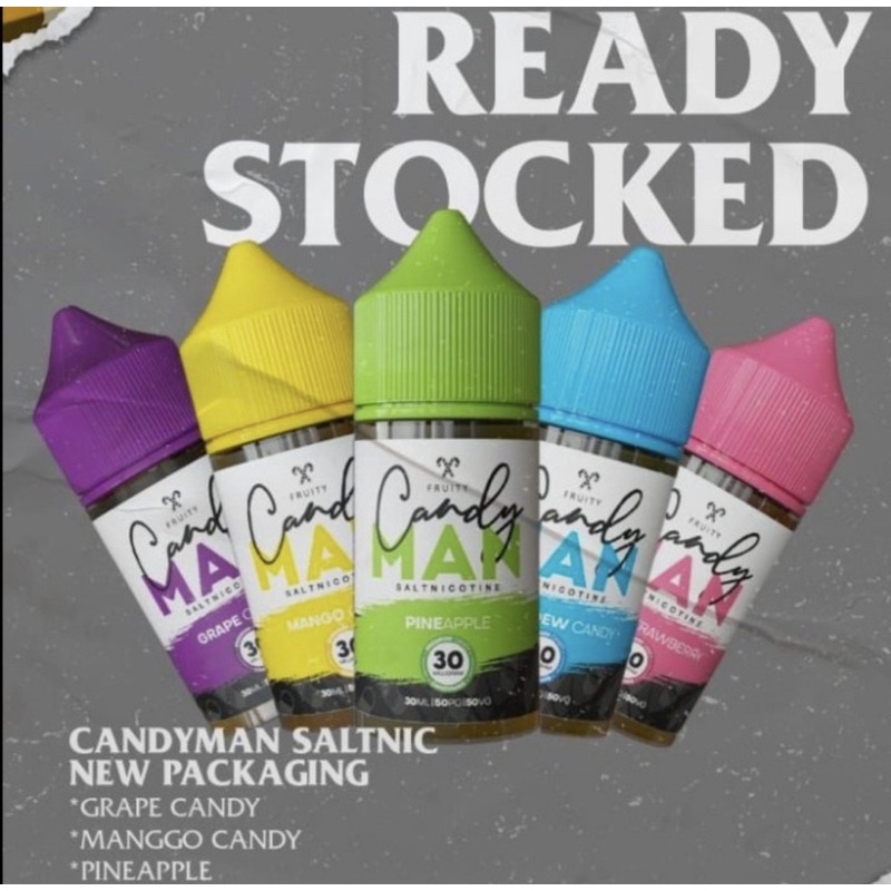 LIOUID POD VAPE SALTNIC SALT NIC CANDYMAN CANDY MAN SERIES 30ML BY FVS