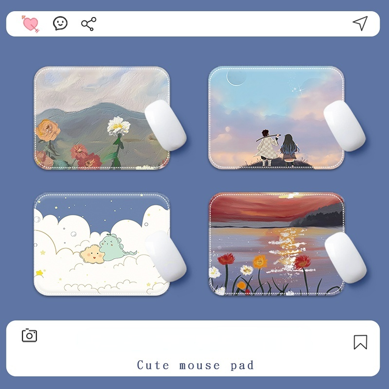 Mouse Pad Ukuran Kecil Anti slip Tebal Untuk Laptop