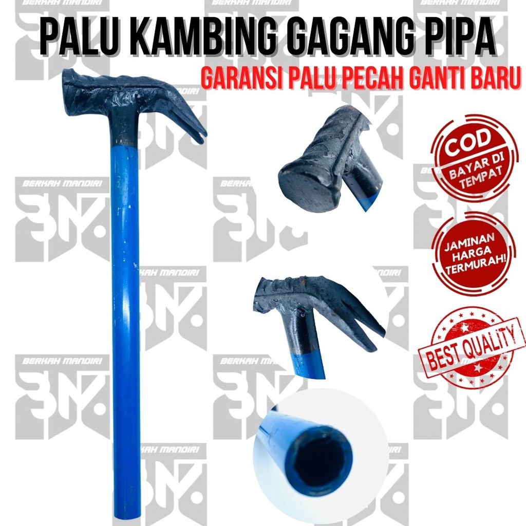 Palu/Martil Kambing Gagang Pipa Besi Baja Full Multifungsi Ukuran Besar/kecil 16/12oz