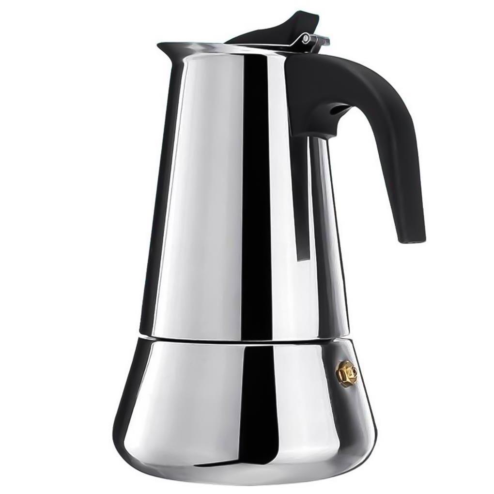 Teko Kopi Stainless Steel Mocha Percolator Rumah Tangga Dapat Dicuci Reusable Insulated 9-cups Home Cafetière Dengan Pegangan Ergonomis