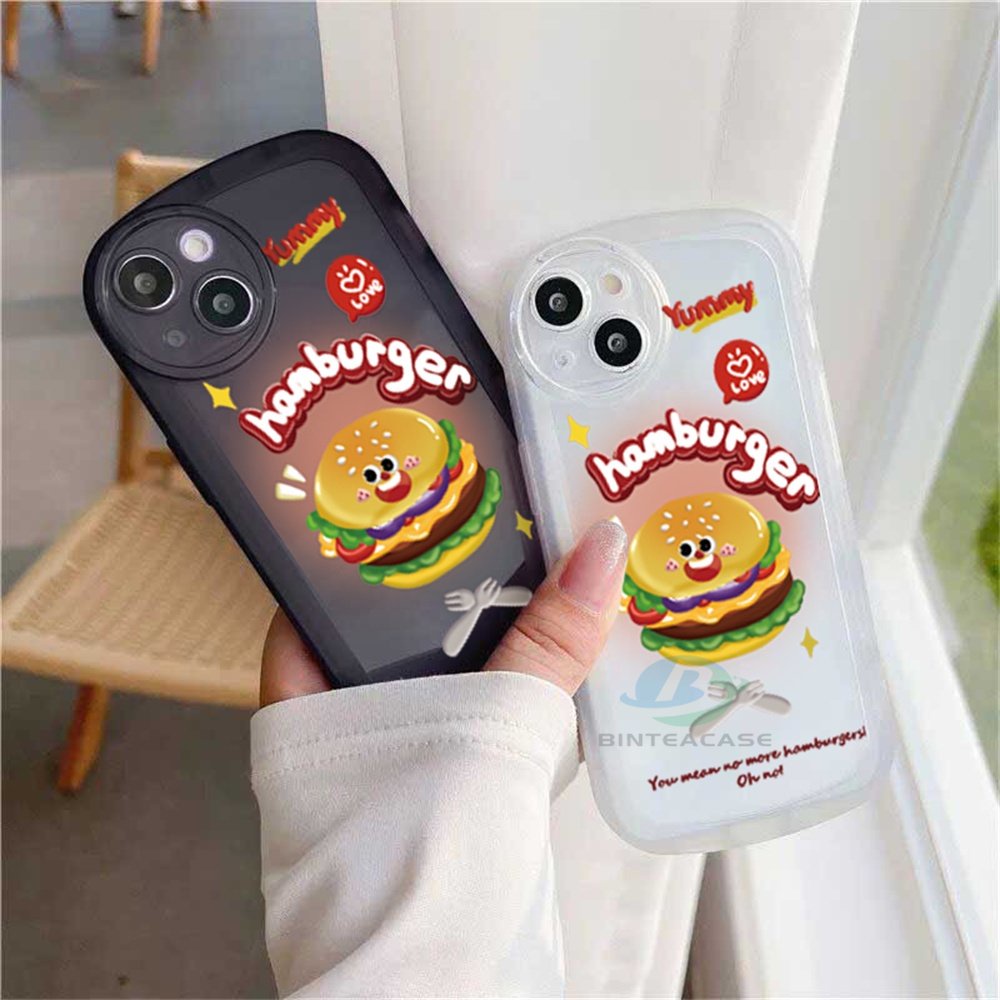 Casing TPU Realme 5 5i 6i C3 C35 C21Y C25Y C21 RealmeC11 2021 C25 C15 C12 C2 Motif Hamburger