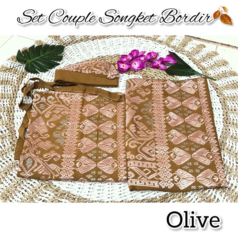 Songket bordir bali cewek dan cowok set couple