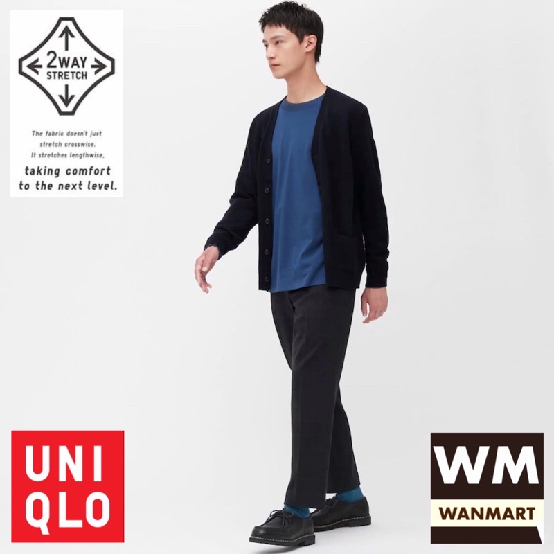 UNIQLO Men Pants Celana Panjang Pria Smart Ankle Navy
