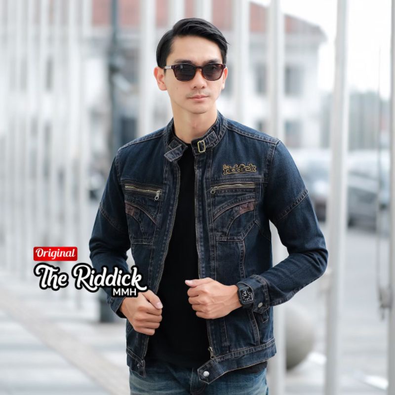 Jaket Jeans Kerah The Riddick Jaket Denim Pundak Jaket Levis Pria