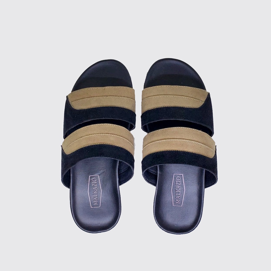 Mzio - Sandal Big Size Pria Ukuran Jumbo | Ukuran Besar 43 44 45 46 47 | ORIGINAL K-04 Slide Blacta