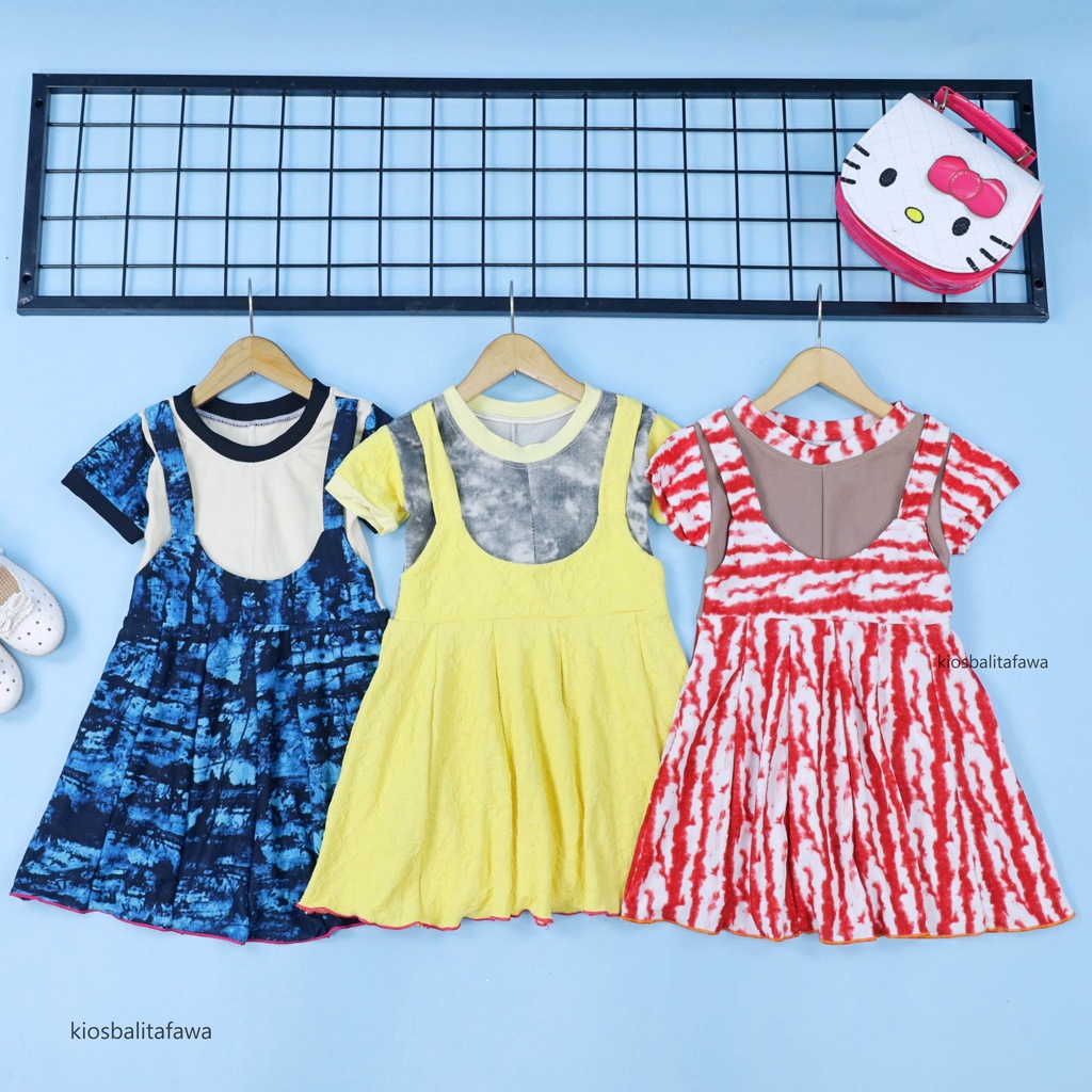 Dress Nagita size 1-2 Tahun / Baju Balita Lengan Pendek Dres Anak Perempuan Murah Adem Grosir