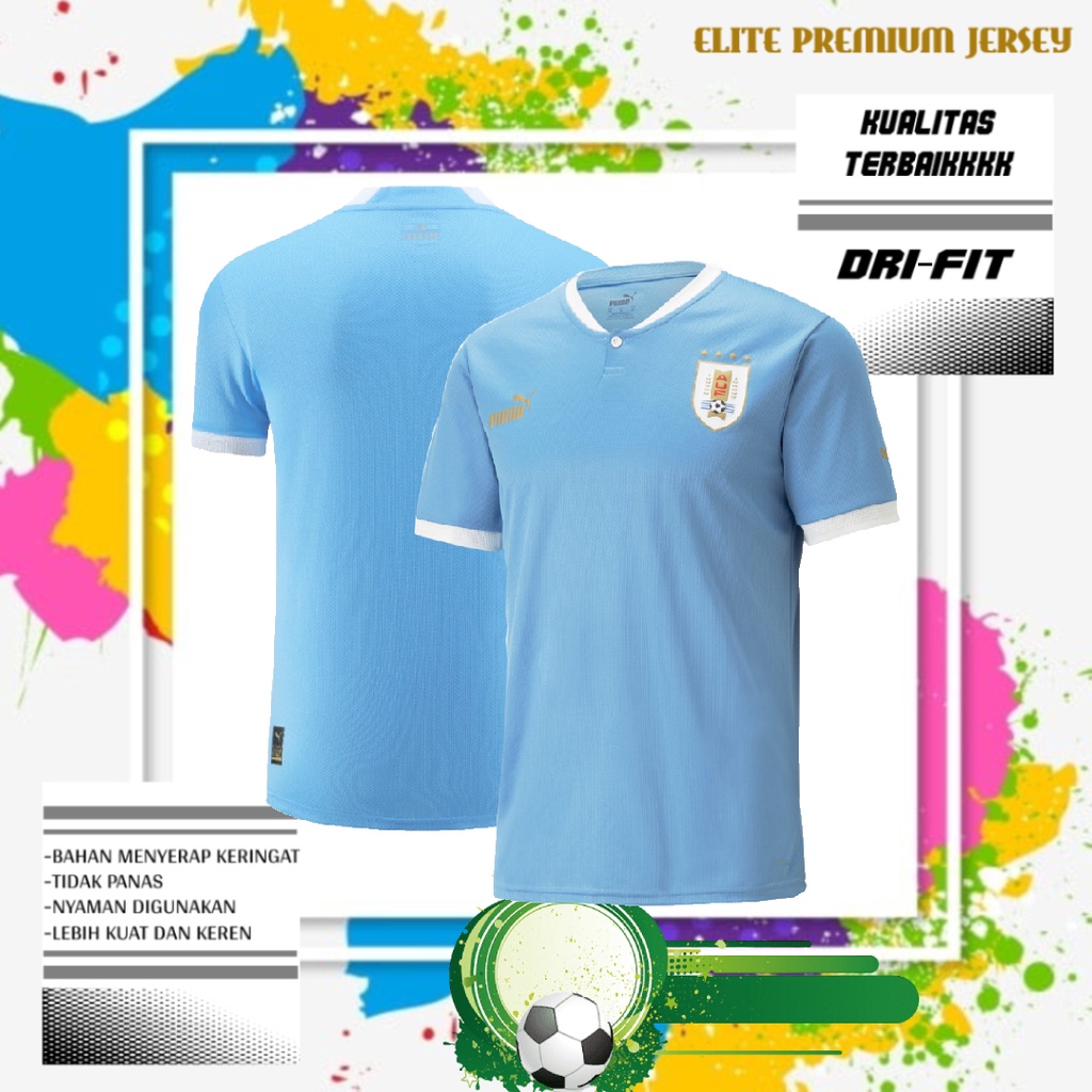 JERSEY SEPAK BOLA URUGUAY HOME WORLD CUP 2022/2023 GRADE ORI KUALITAS TERBAIK| BAJU BOLA PIALA DUNIA