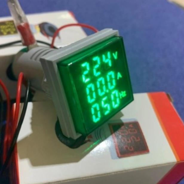 Digital AC voltmeter ampere meter frequency meter 3 in 1 - Putih
