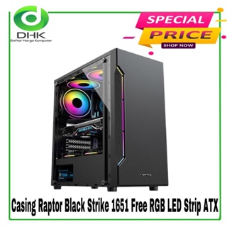 Casing Raptor Black Strike 1651 Free RGB LED Strip ATX
