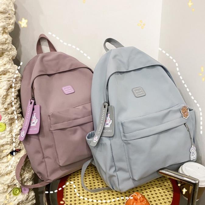 Tas ransel Pastel Riby Korean Nilon backpack Import polos Tas sekolah