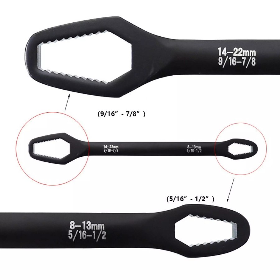 Kunci Pas Ring Baut Universal Double Head Wrench Adjustable Multi Size 8-22mm Ketebalan 8mm Multisize