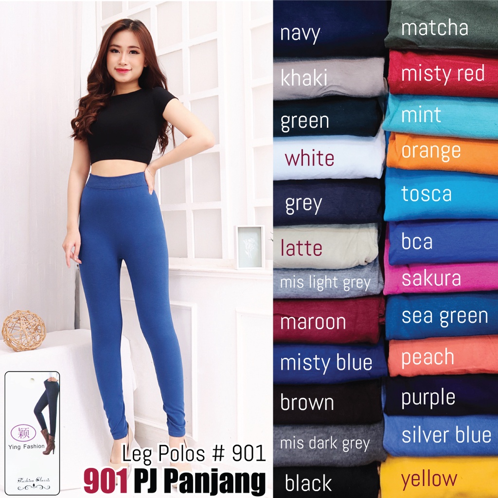 [Grosir Minim 6 pcs ] Leg 901 Panjang / Legging polos panjang import / legging polos wanita / legging polos import / legging hitam / legging panjang wanita