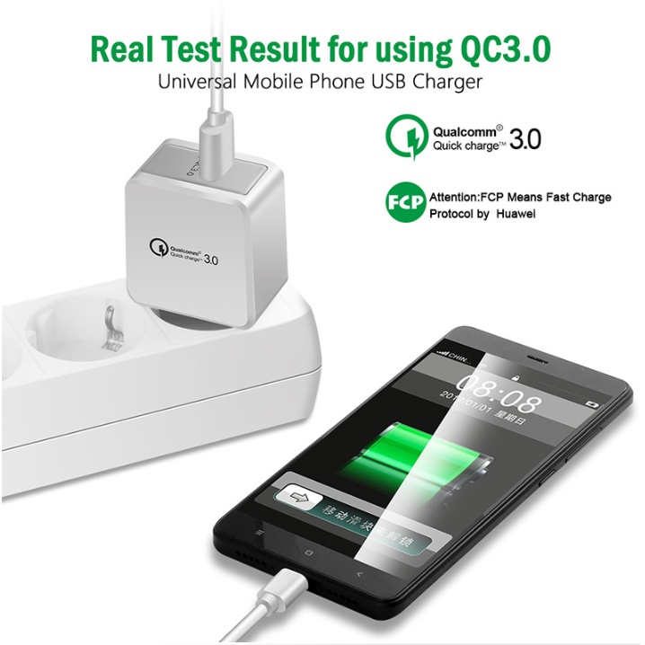 Adapter Power Charger USB QC3.0 Fast Charging 18W Portable Untuk Iphone / Tablet