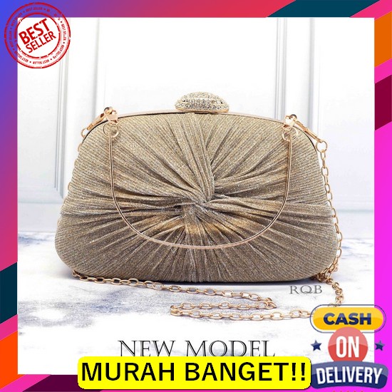 Tas Wanita Pesta Mewah Bermerek Elegant Kekinian Premium C1E7 Style Te Tas Pesta 0254 Import / Clutc
