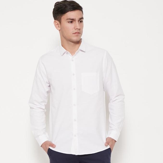 M231 Kemeja Pria Basic Warna Putih 1468A