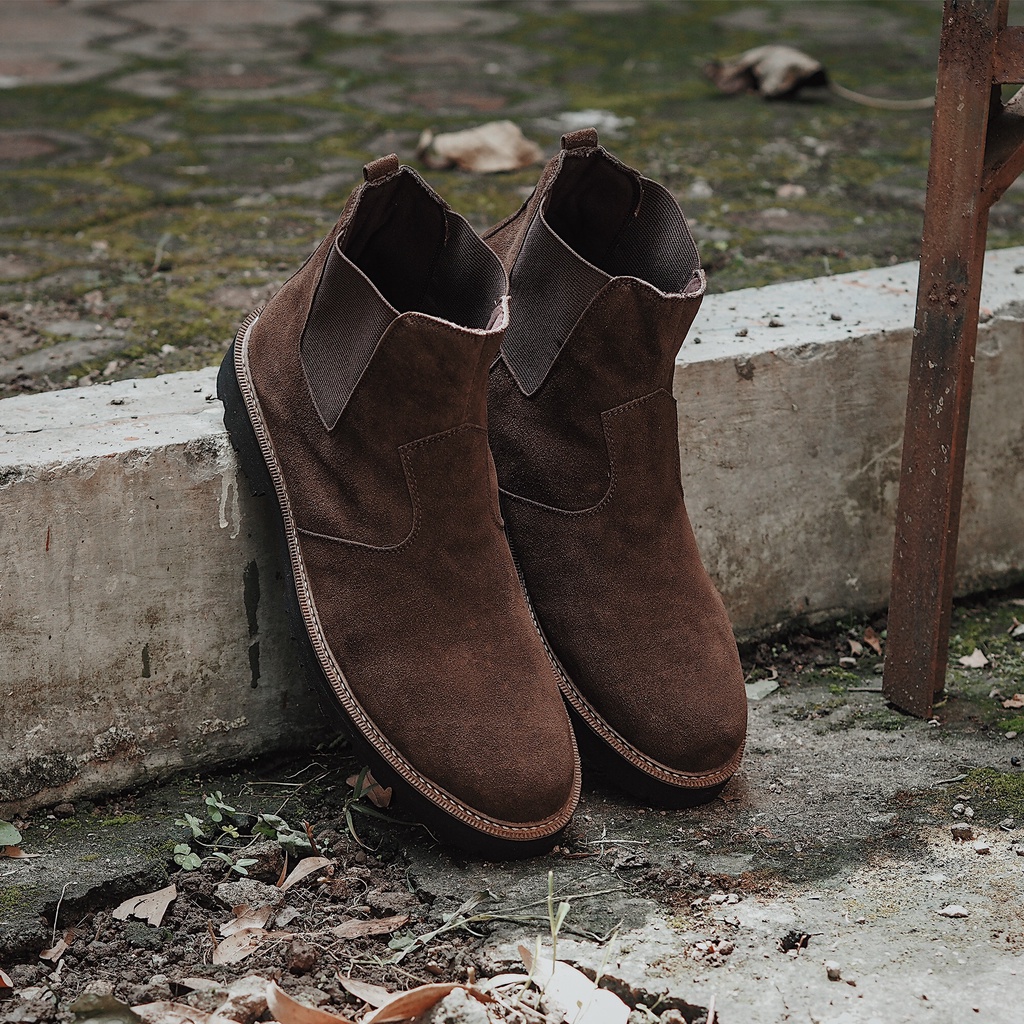 AXEL DARKBROWN - Sepatu Boots Pria Chelsea Boot Casual Original Santai Kuliah