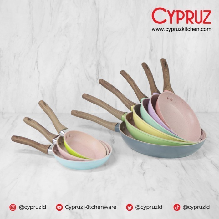 Cypruz FP-0697 Color Marble Pink Fry Pan Induksi Anti Lengket 26cm