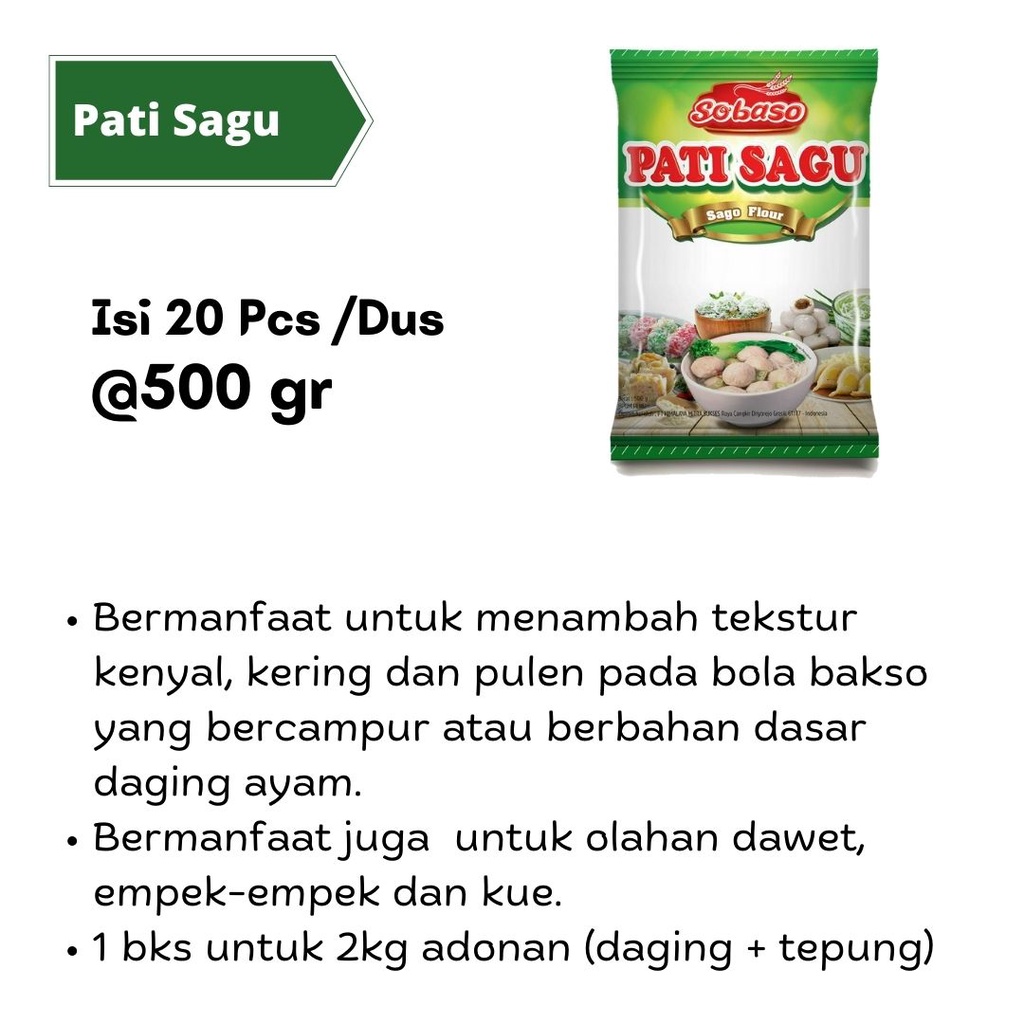 1 Dus Tepung Sagu Aren / Pati Sagu Sobaso 500gr