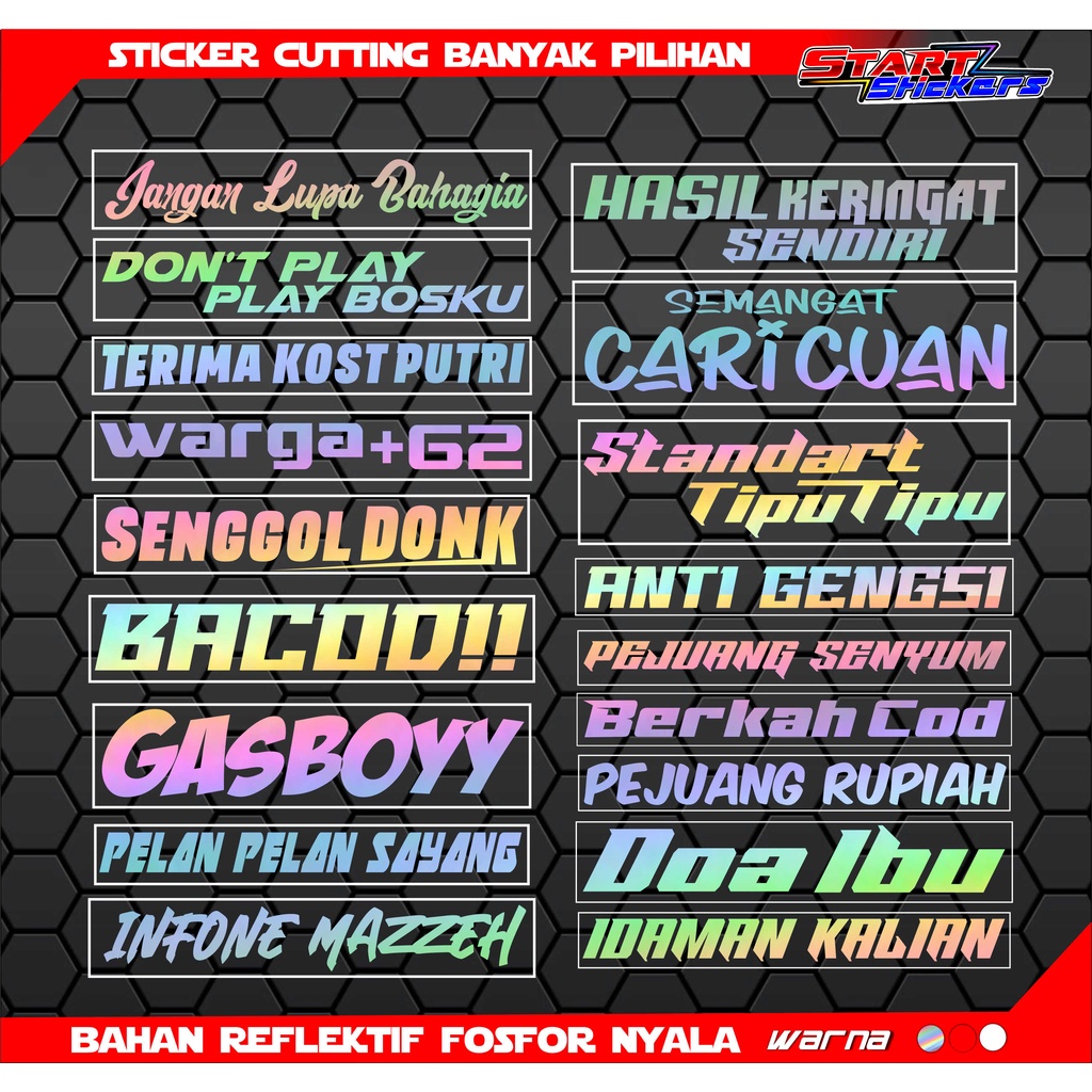 Jual Stiker Cutting Kata Kata Stiker Cutting Motor Stiker Cuting Helm Stiker Cutting